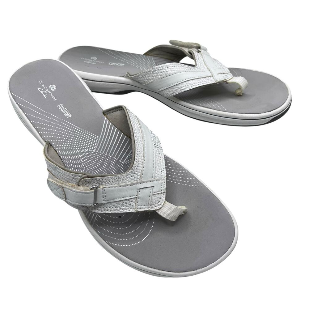 Clark’s Cloudsteppers Thong Sandals Cushion Soft Womens 10 Summer Travel Beach
